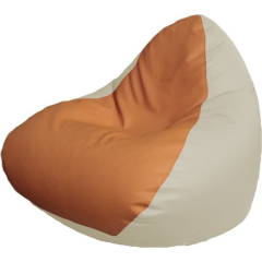 Кресло-мешок FLAGMAN Relax экокожа оранжевый/белый 