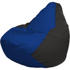 Кресло-мешок FLAGMAN Груша Медиум синий/черный 