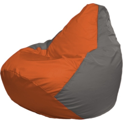 Кресло-мешок FLAGMAN Груша Медиум оранжевый/серый 