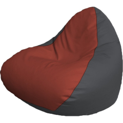 Кресло-мешок FLAGMAN Relax экокожа красный/серый 
