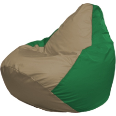 Кресло-мешок FLAGMAN Груша Макси темно-бежевый/зеленый 