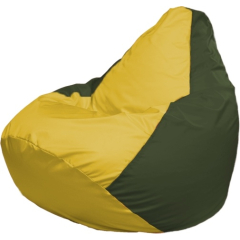 Кресло-мешок FLAGMAN Груша Мега желтый/темно-оливковый 