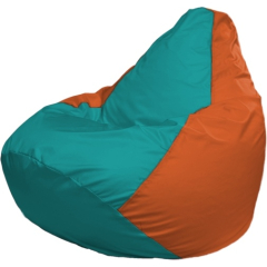 Кресло-мешок FLAGMAN Груша Макси бирюзовый/оранжевый 
