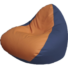 Кресло-мешок FLAGMAN Relax экокожа оранжевый/синий 