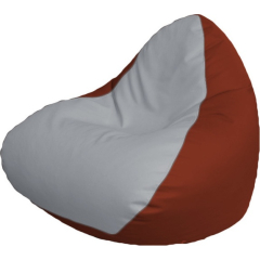 Кресло-мешок FLAGMAN Relax экокожа белый/красный 