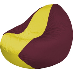 Кресло-мешок FLAGMAN Classic желтый/бордовый 