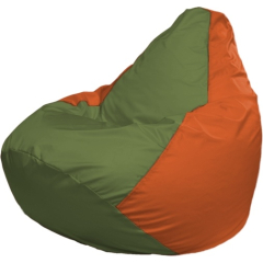 Кресло-мешок FLAGMAN Груша Медиум оливковый/оранжевый 