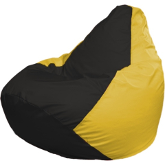 Кресло-мешок FLAGMAN Груша Мега черный/желтый 
