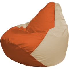 Кресло-мешок FLAGMAN Груша Медиум оранжевый/светло-бежевый 