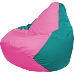 Кресло-мешок FLAGMAN Груша Медиум розовый/бирюзовый 