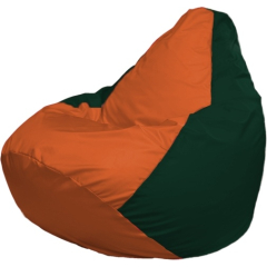Кресло-мешок FLAGMAN Груша Медиум оранжевый/темно-зеленый 