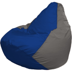 Кресло-мешок FLAGMAN Груша Медиум синий/серый 
