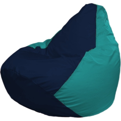Кресло-мешок FLAGMAN Груша Макси темно-синий/бирюзовый 