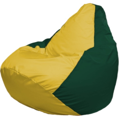 Кресло-мешок FLAGMAN Груша Мега желтый/темно-зеленый 