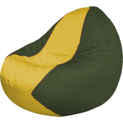 Кресло-мешок FLAGMAN Classic желтый/темно-оливковый 