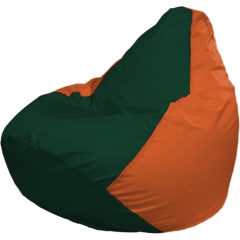 Кресло-мешок FLAGMAN Груша Макси темно-зеленый/оранжевый 