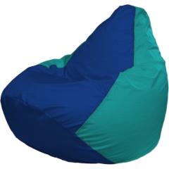 Кресло-мешок FLAGMAN Груша Медиум синий/бирюзовый 