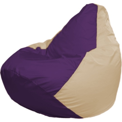 Кресло-мешок FLAGMAN Груша Медиум фиолетовый/светло-бежевый 