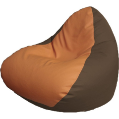 Кресло-мешок FLAGMAN Relax экокожа оранжевый/коричневый 