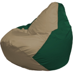 Кресло-мешок FLAGMAN Груша Мега темно-бежевый/темно-зеленый 