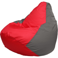 Кресло-мешок FLAGMAN Груша Медиум красный/серый 
