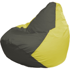 Кресло-мешок FLAGMAN Груша Медиум темно-серый/желтый 