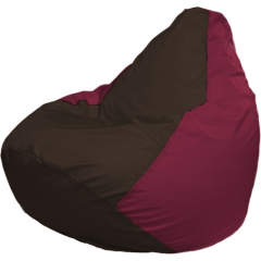 Кресло-мешок FLAGMAN Груша Мега коричневый/бордовый 