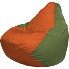 Кресло-мешок FLAGMAN Груша Медиум оранжевый/оливковый 