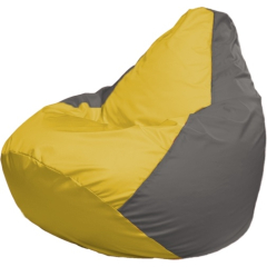 Кресло-мешок FLAGMAN Груша Макси желтый/серый 