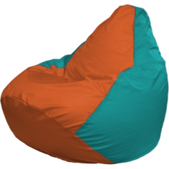 Кресло-мешок FLAGMAN Груша Медиум оранжевый/бирюзовый 