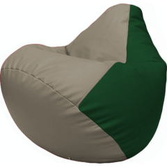 Кресло-мешок FLAGMAN Груша Макси экокожа светло-серый/зеленый 