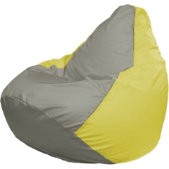 Кресло-мешок FLAGMAN Груша Мега серый/желтый 