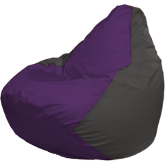 Кресло-мешок FLAGMAN Груша Медиум фиолетовый/темно-серый 