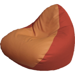 Кресло-мешок FLAGMAN Relax экокожа оранжевый/красный 