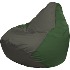 Кресло-мешок FLAGMAN Груша Медиум темно-серый/зеленый 