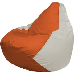 Кресло-мешок FLAGMAN Груша Мега оранжевый/белый 