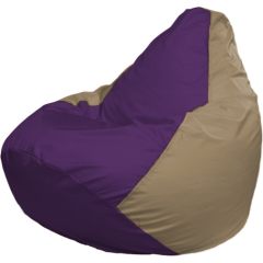 Кресло-мешок FLAGMAN Груша Медиум фиолетовый/темно-бежевый 