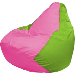 Кресло-мешок FLAGMAN Груша Макси розовый/салатовый 