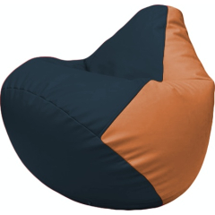 Кресло-мешок FLAGMAN Груша Макси экокожа синий/оранжевый 