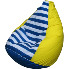 Кресло-мешок FLAGMAN Груша Мега желтый/полосатый 