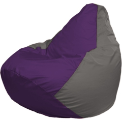 Кресло-мешок FLAGMAN Груша Макси фиолетовый/серый 