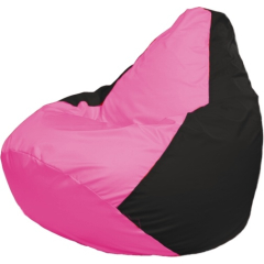 Кресло-мешок FLAGMAN Груша Медиум розовый/черный 