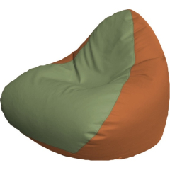 Кресло-мешок FLAGMAN Relax экокожа оливковый/оранжевый 