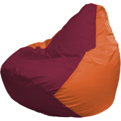 Кресло-мешок FLAGMAN Груша Медиум бордовый/оранжевый 