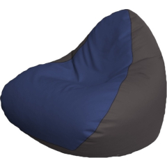 Кресло-мешок FLAGMAN Relax экокожа синий/серый 