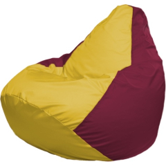Кресло-мешок FLAGMAN Груша Мега желтый/бордовый 