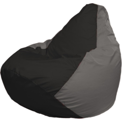 Кресло-мешок FLAGMAN Груша Медиум черный/серый 