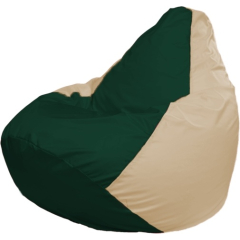 Кресло-мешок FLAGMAN Груша Макси темно-зеленый/светло-бежевый 