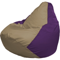 Кресло-мешок FLAGMAN Груша Медиум темно-бежевый/фиолетовый 