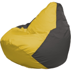 Кресло-мешок FLAGMAN Груша Медиум желтый/темно-серый 